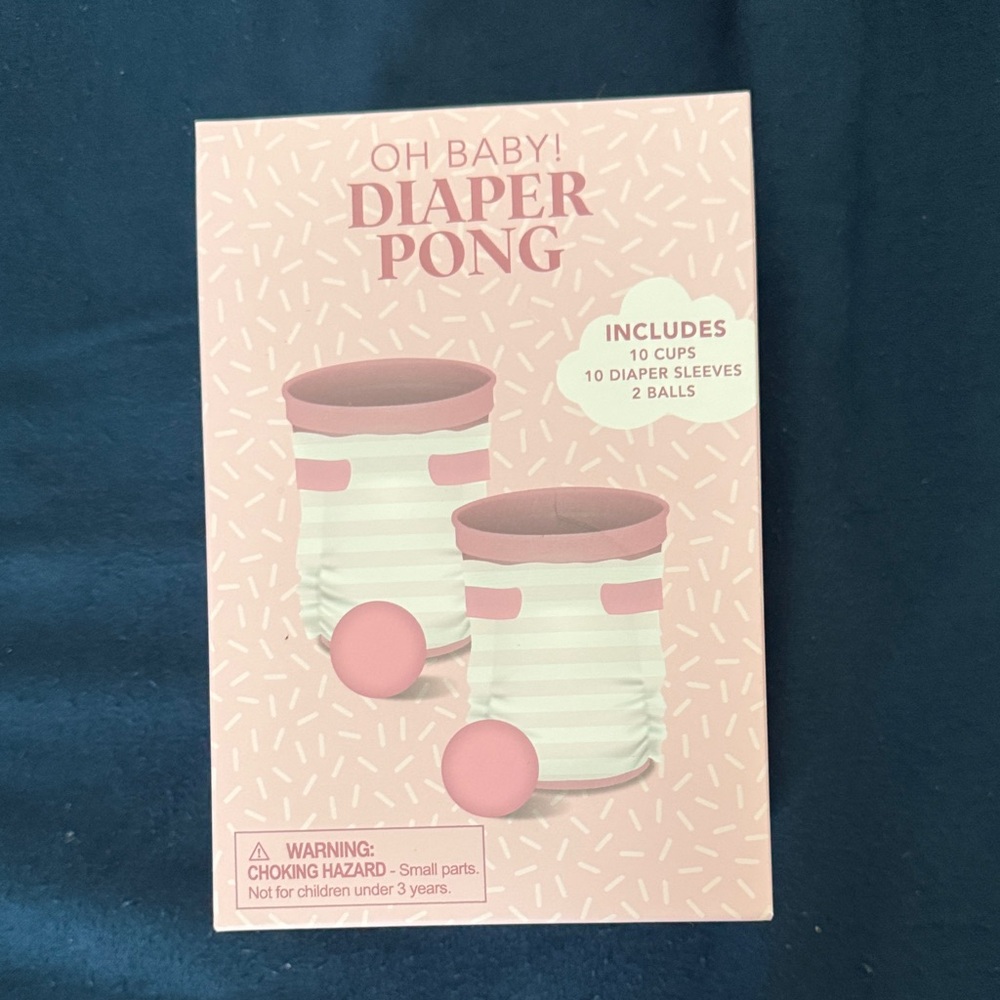 Oh Baby Diaper Pong Game Set - Pink and White